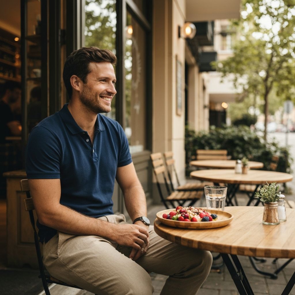 Man living balanced and moderate lifestyle